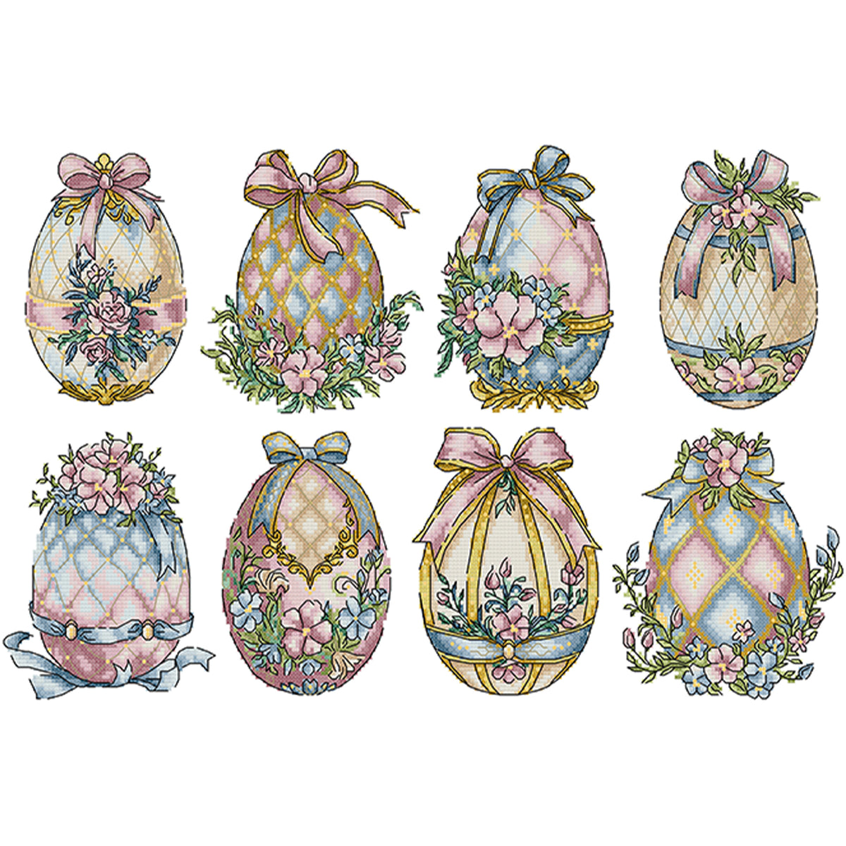 Osterdekorations-Ei – Partieller 14CT Stempel-Kreuzstich 50x33cm – Joy Sunday Rückstich