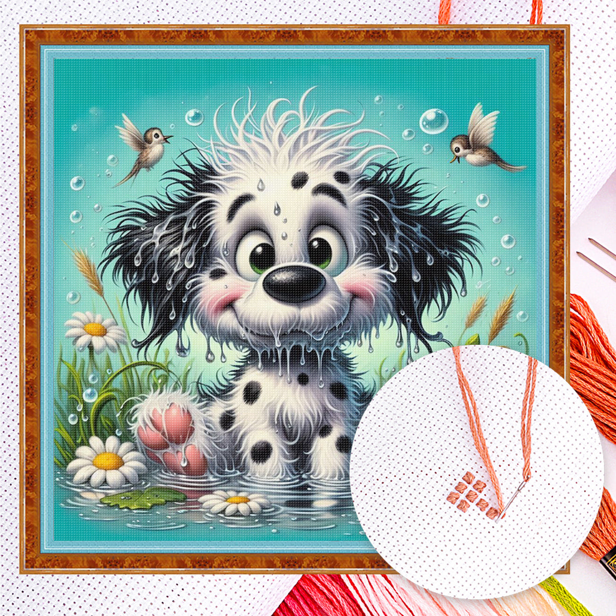 Dalmatiner-Hund - Vollständiges 14CT gezähltes Kreuzstichset 40*40 cm - Yishu