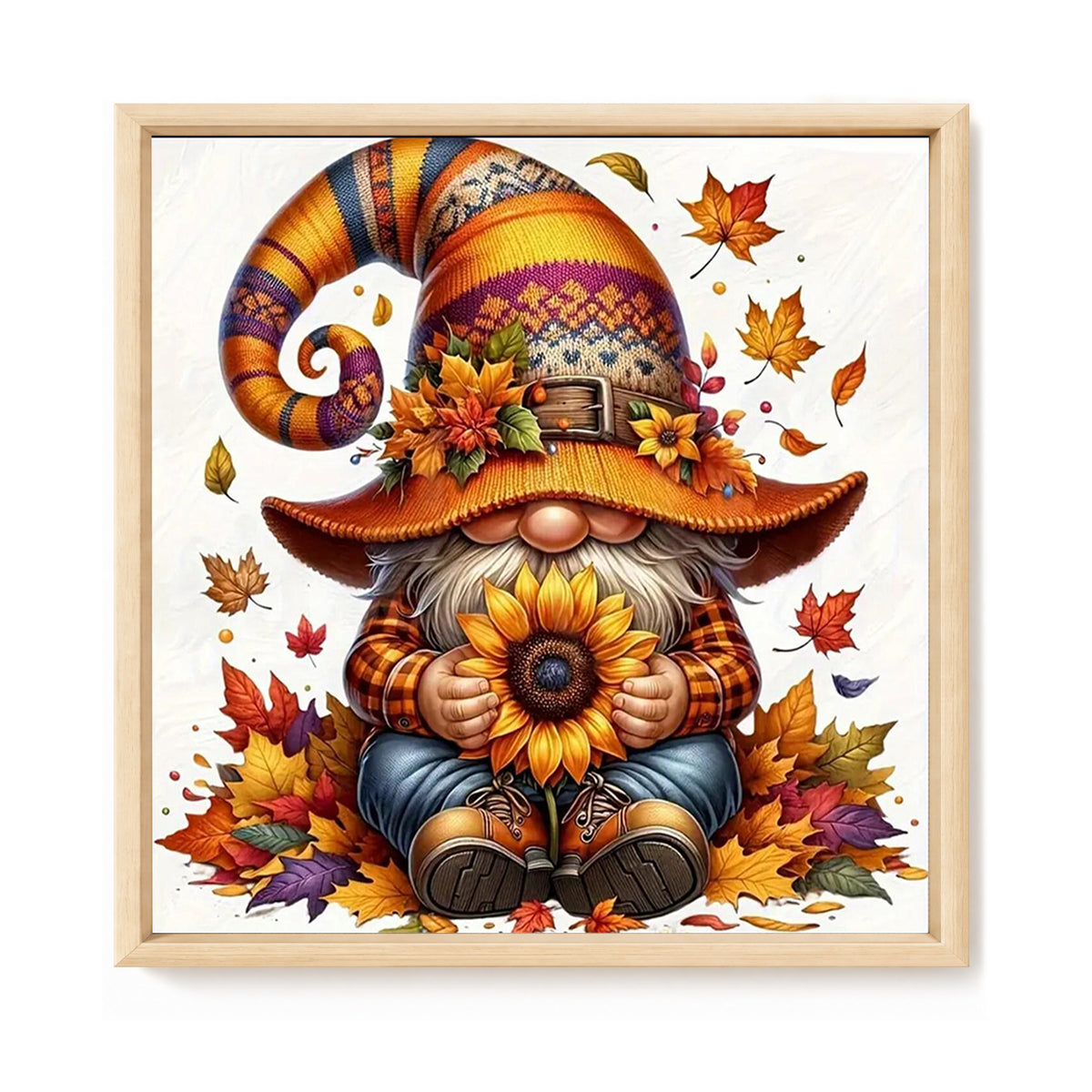 Herbst-Gnom – Vollständiges 11CT gestempeltes Kreuzstich-Set 40x40CM – Huacan