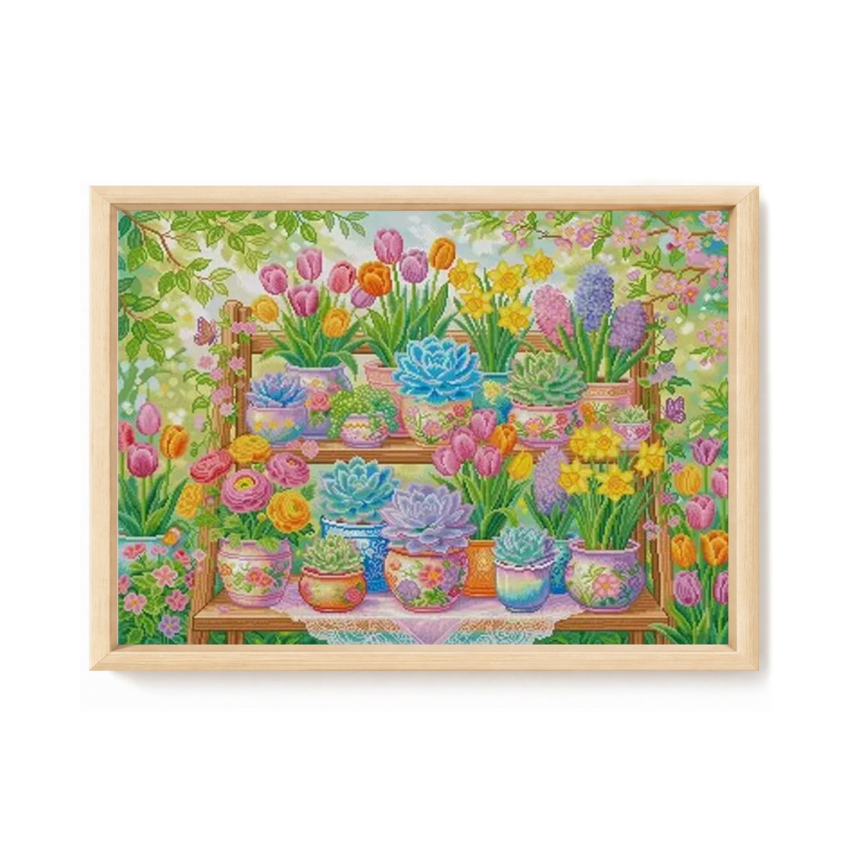 Succulent Plant - Full 11CT Stamped Cross Stitch 90x70CM - Mona Lisa