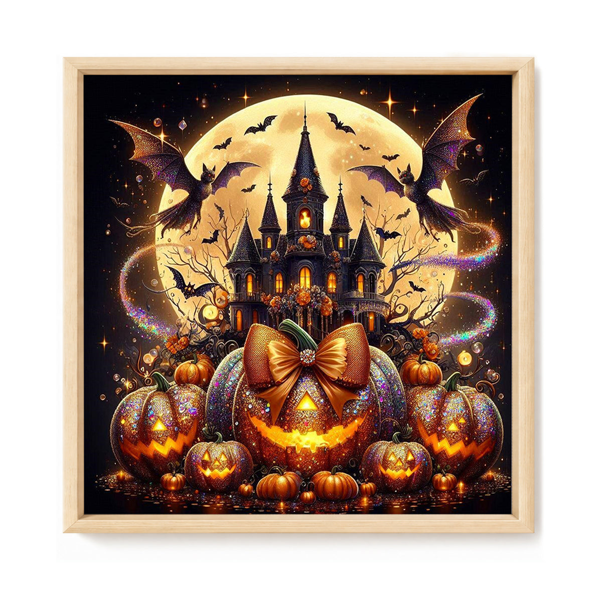 Vollmond Altes Schloss – Vollständiges 11CT gestempeltes Kreuzstich-Set 45x45cm – Huacan