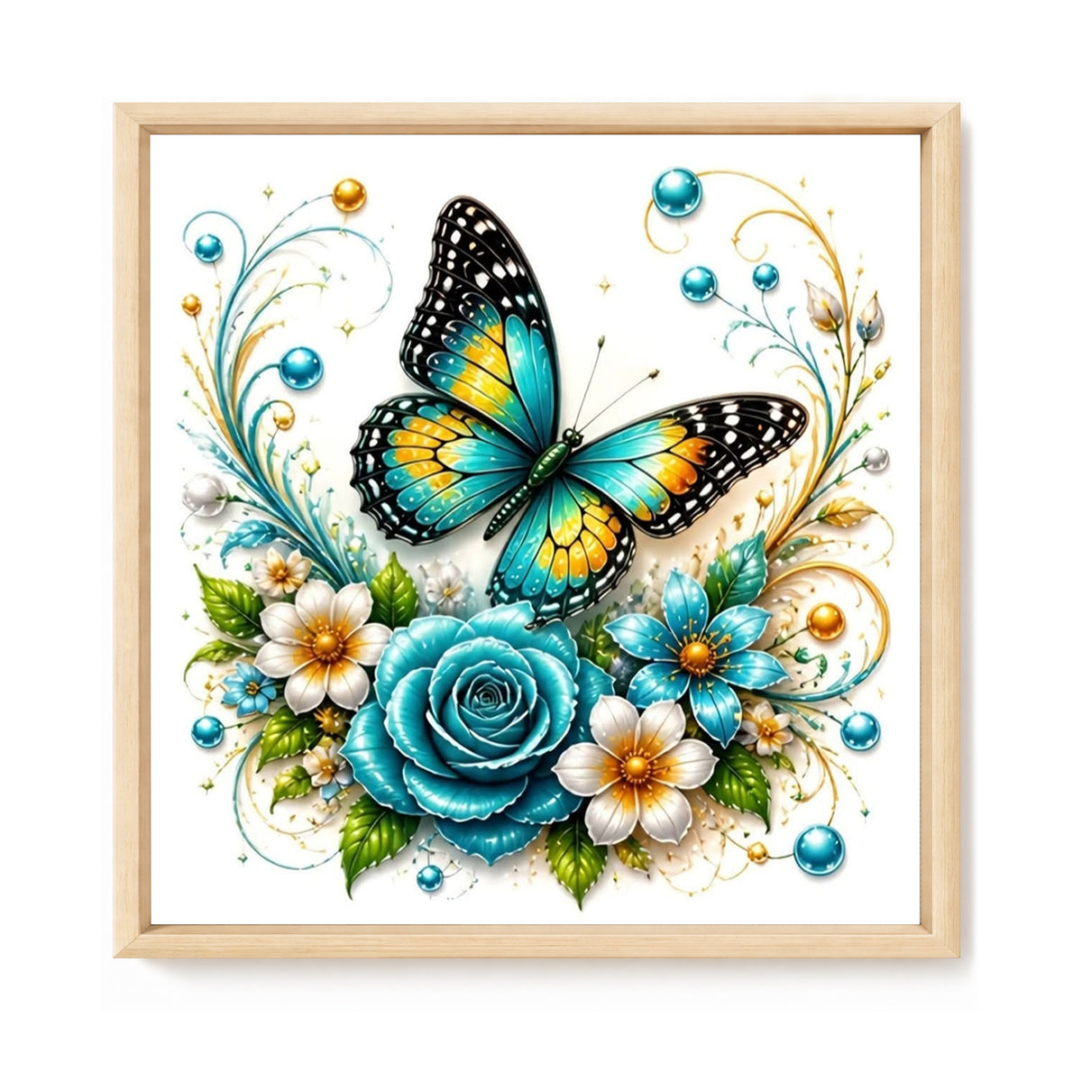 Butterfly - Full 11CT Stamped Cross Stitch 45x45CM - Huacan