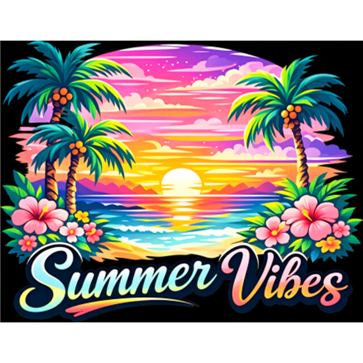 Summer Coast - Full 11CT Stamped Cross Stitch 50x40CM - Huacan
