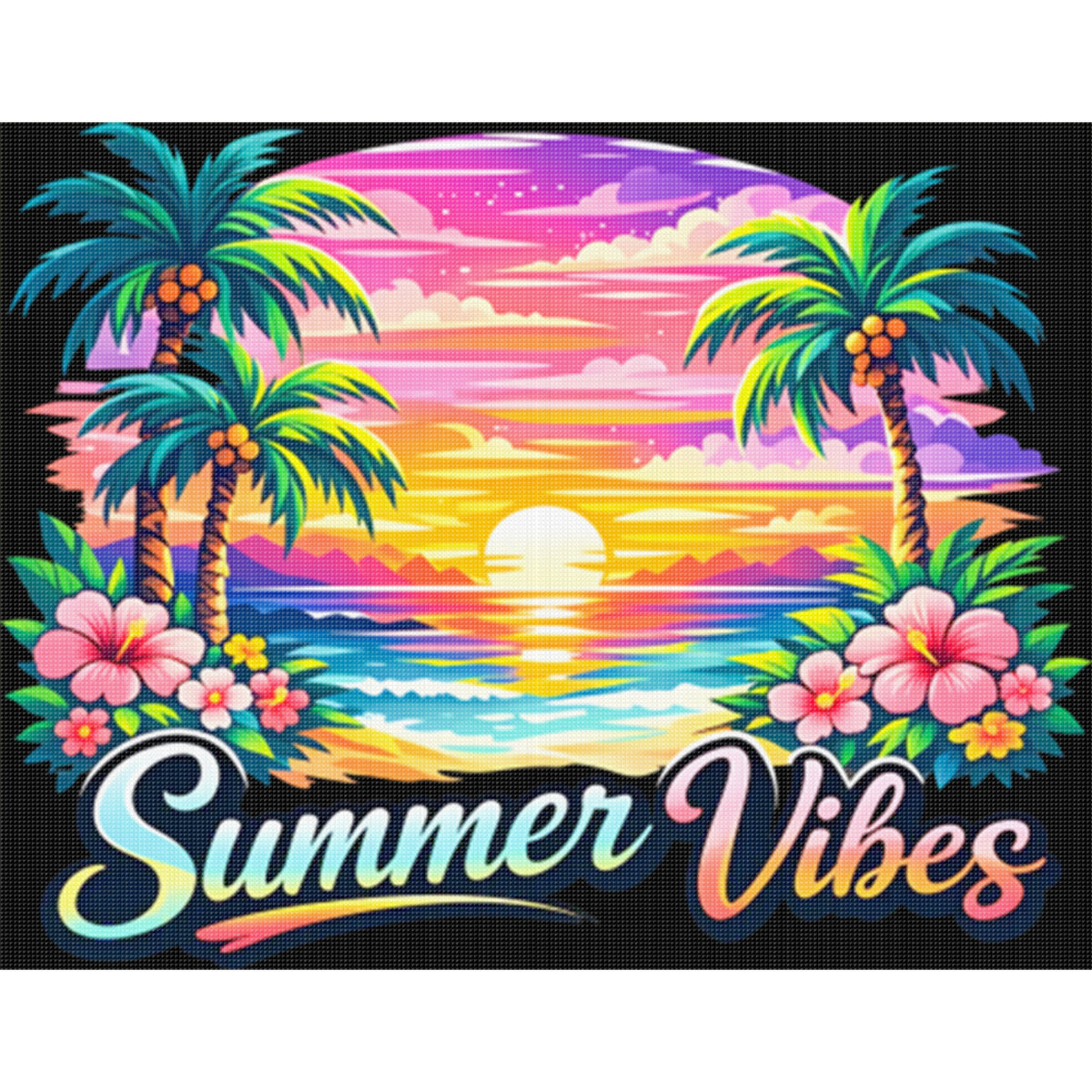 Summer Coast - Full 11CT Stamped Cross Stitch 50x40CM - Huacan