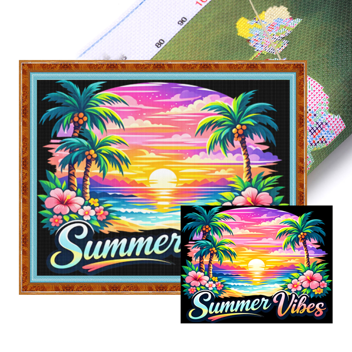 Summer Coast - Full 11CT Stamped Cross Stitch 50x40CM - Huacan