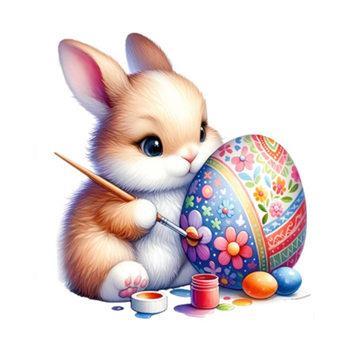 Egg Rabbit - Full 11CT Stamped Cross Stitch 40x50CM - Huacan