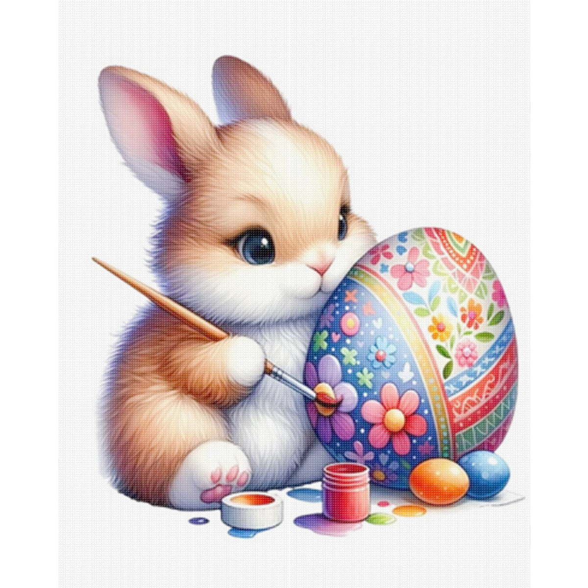 Egg Rabbit - Full 11CT Stamped Cross Stitch 40x50CM - Huacan