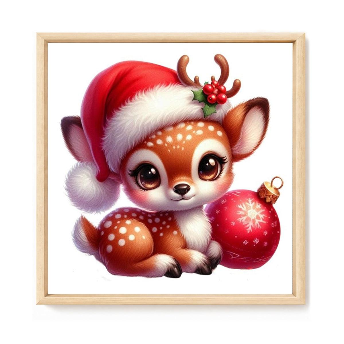 Weihnachts-Rehkitz – Vollständiges 11CT Stempel-Kreuzstichset 40x40CM – Huacan