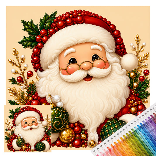 Weihnachtsmann - Vollständiges 14CT gestempeltes Kreuzstich-Set 30x30CM - Huacan