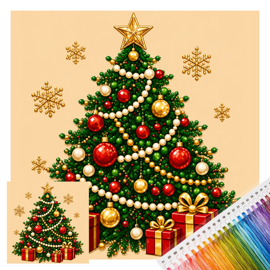 Weihnachtsbaum – Vollständiges 14CT gestempeltes Kreuzstich-Set 30x30CM – Huacan