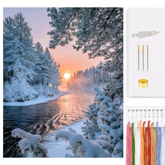 Winter – Vollständiges 14CT Zählkreuzstich-Set 50*40 cm – Yishu