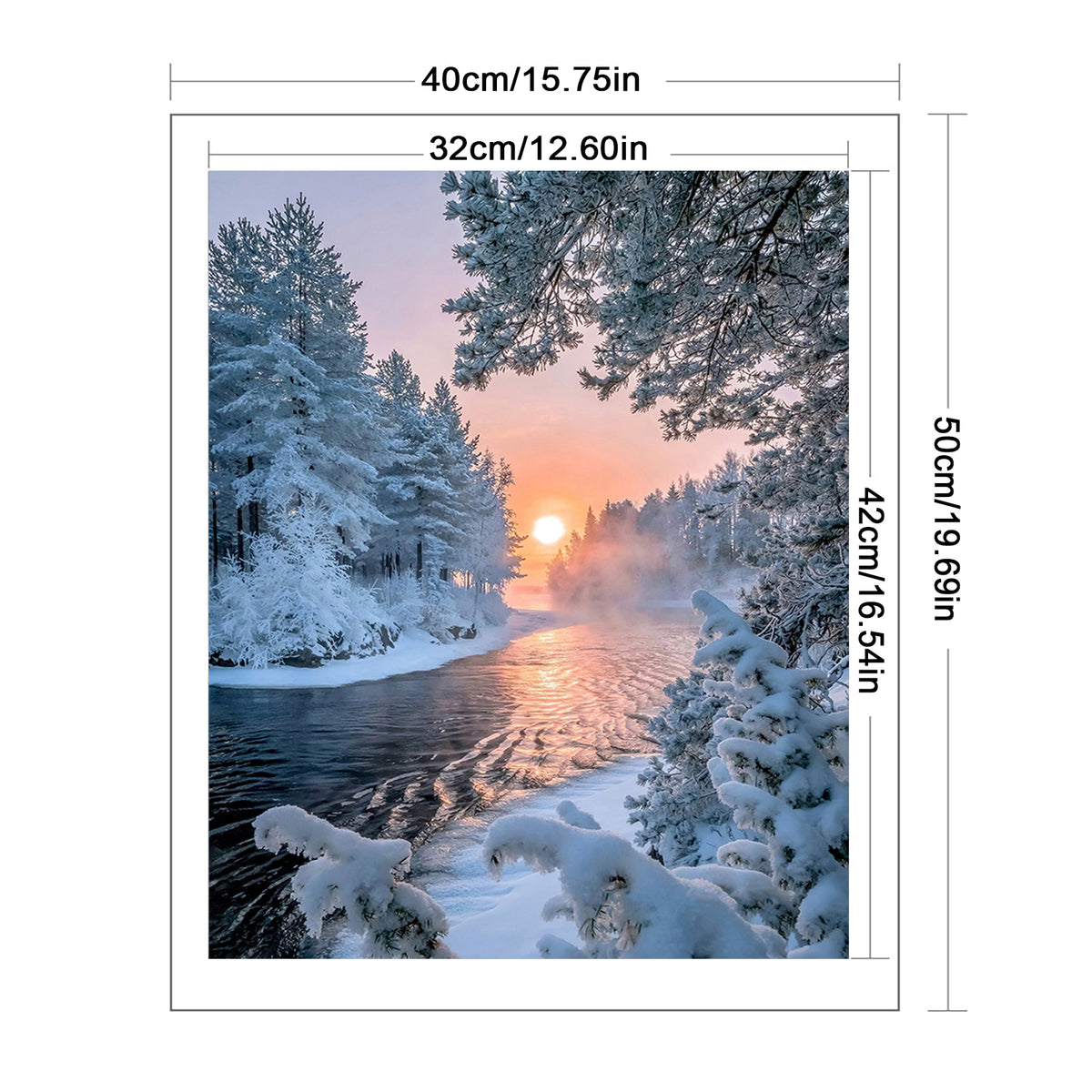 Winter – Vollständiges 14CT Zählkreuzstich-Set 50*40 cm – Yishu