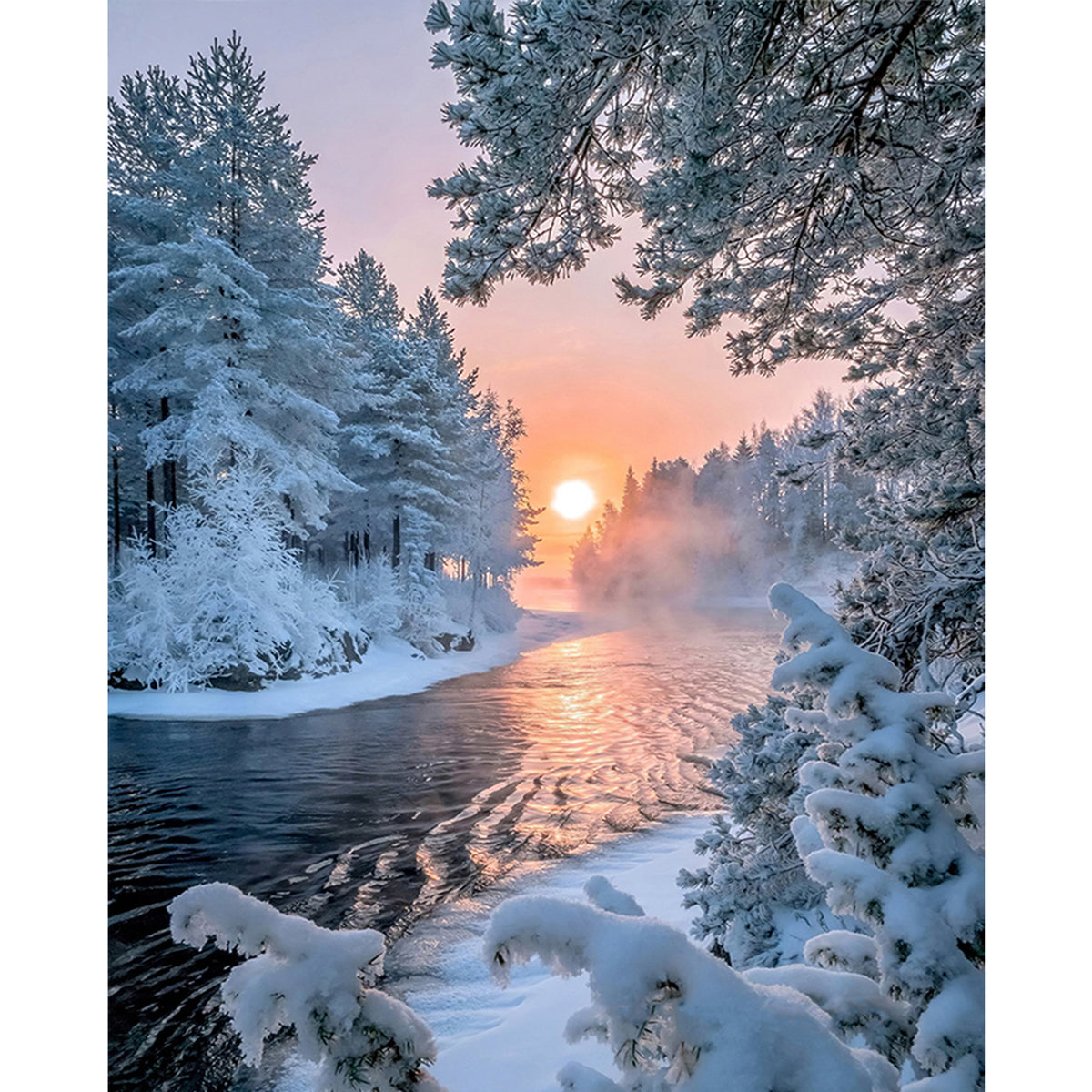 Winter – Vollständiges 14CT Zählkreuzstich-Set 50*40 cm – Yishu