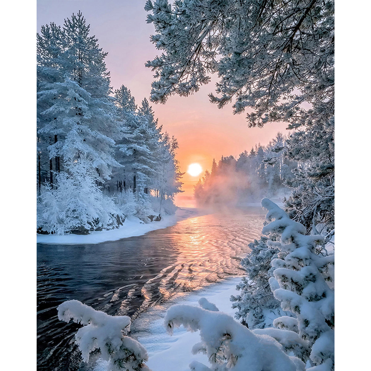 Winter – Vollständiges 14CT Zählkreuzstich-Set 50*40 cm – Yishu