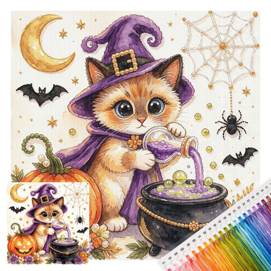 Siamesische Katze - Vollständiges 14CT gestempeltes Kreuzstich-Set 30x30CM - Huacan