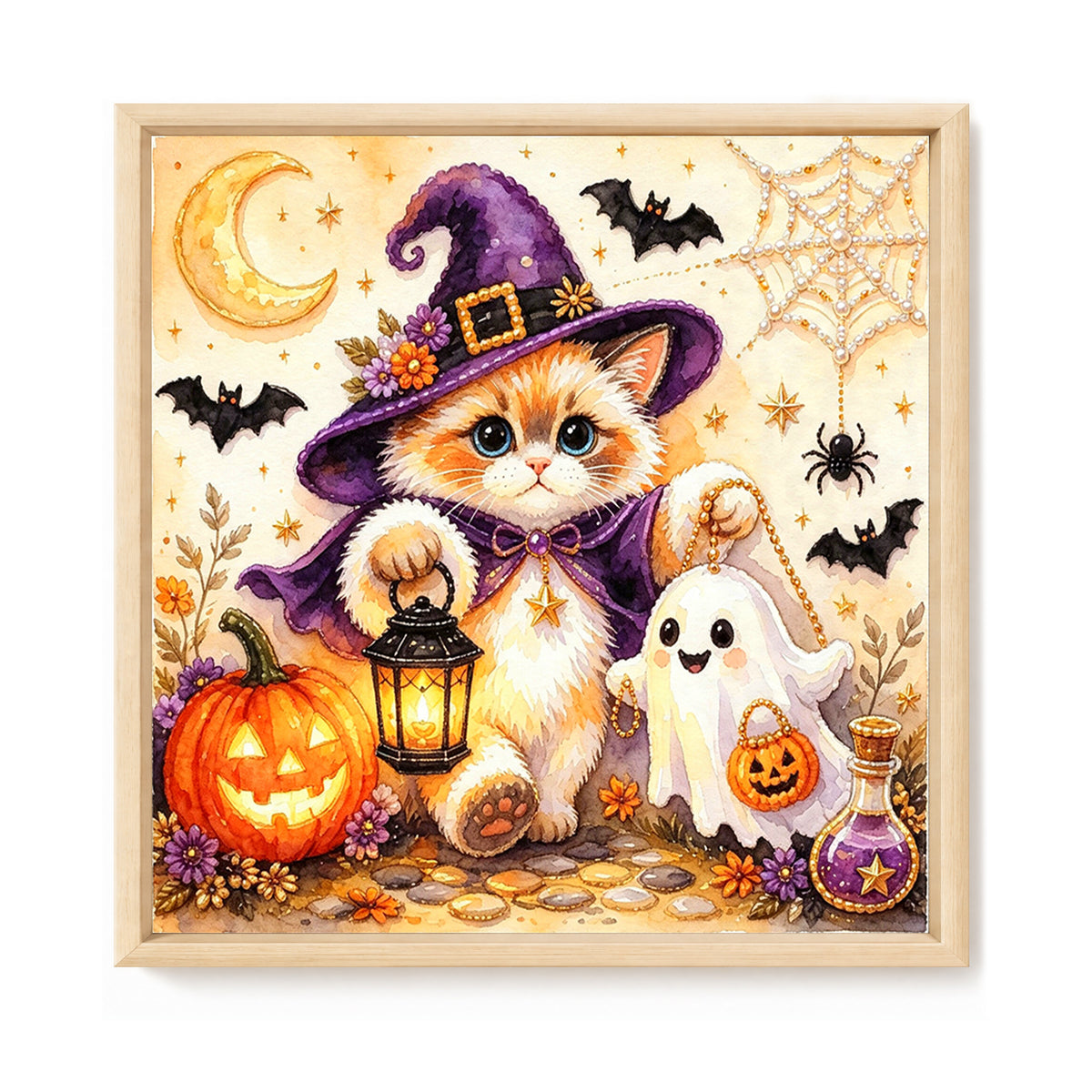 Ragdoll Hexenkatze – Vollständiges 14CT gestempeltes Kreuzstich-Set 30x30CM – Huacan