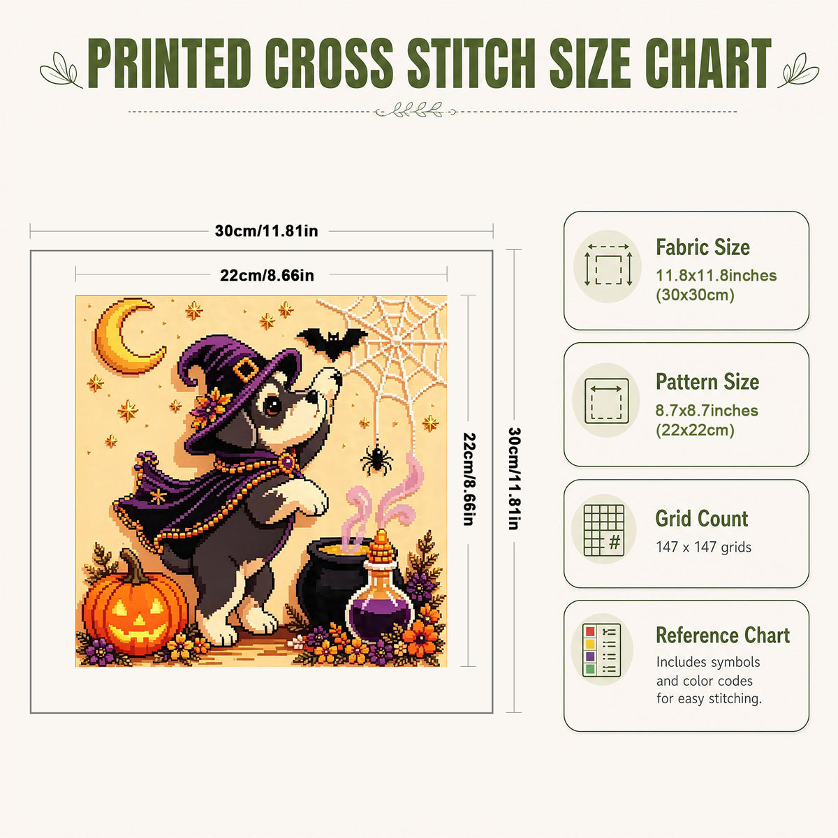 Puppy Cauldron-Dog - Full 14CT Stamped Cross Stitch 30x30CM - Huacan