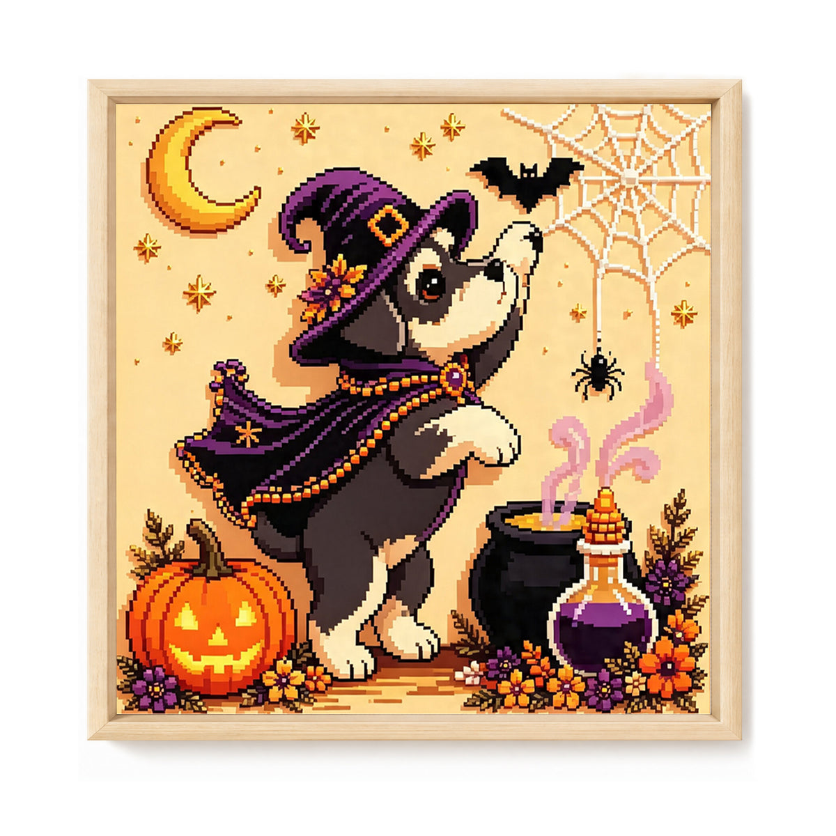 Puppy Cauldron-Dog - Full 14CT Stamped Cross Stitch 30x30CM - Huacan