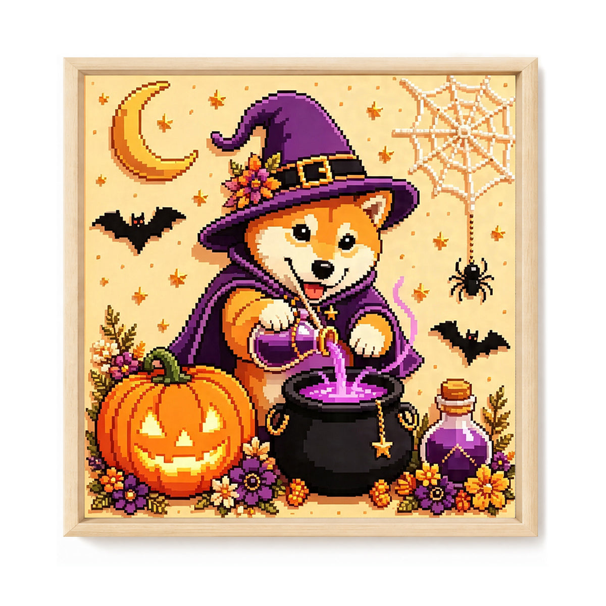 Shiba Brew-Dog - Full 14CT Stamped Cross Stitch 30x30CM - Huacan
