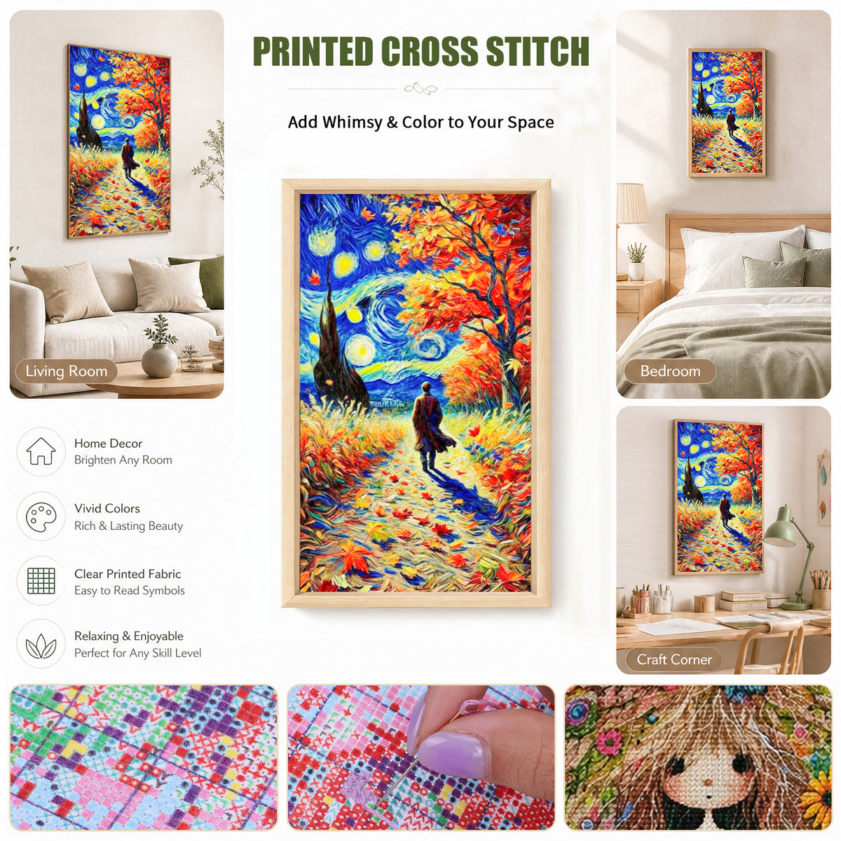 Lonely Traveler - Full 11CT Stamped Cross Stitch 40x70CM - Huacan