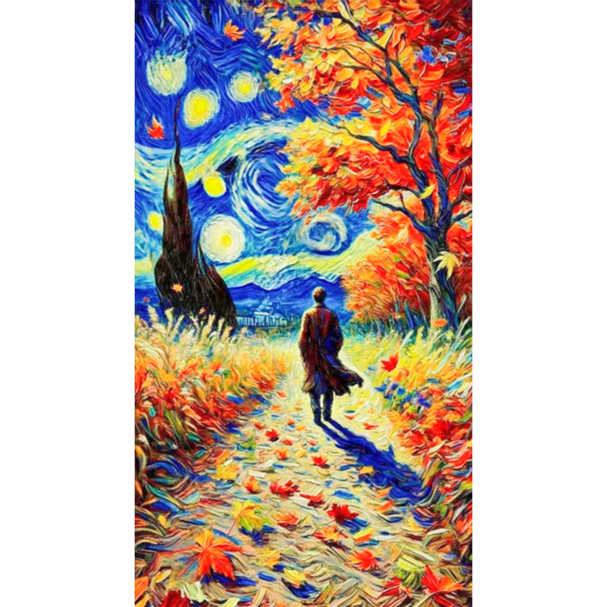 Lonely Traveler - Full 11CT Stamped Cross Stitch 40x70CM - Huacan