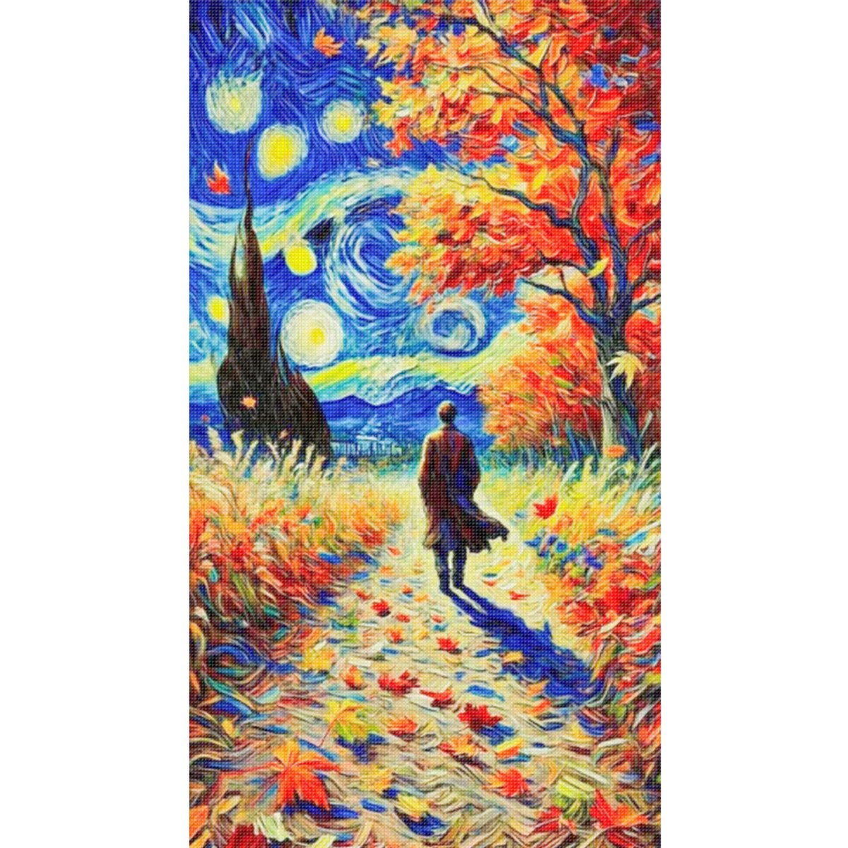 Lonely Traveler - Full 11CT Stamped Cross Stitch 40x70CM - Huacan