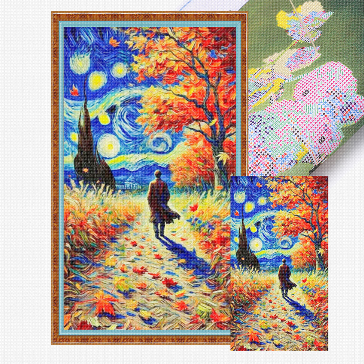 Lonely Traveler - Full 11CT Stamped Cross Stitch 40x70CM - Huacan