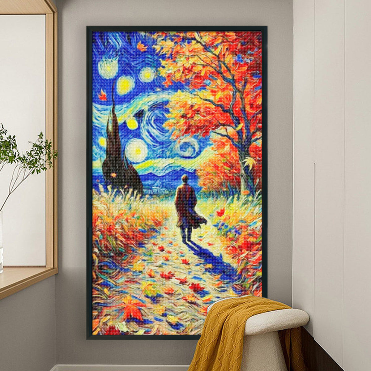 Lonely Traveler - Full 11CT Stamped Cross Stitch 40x70CM - Huacan