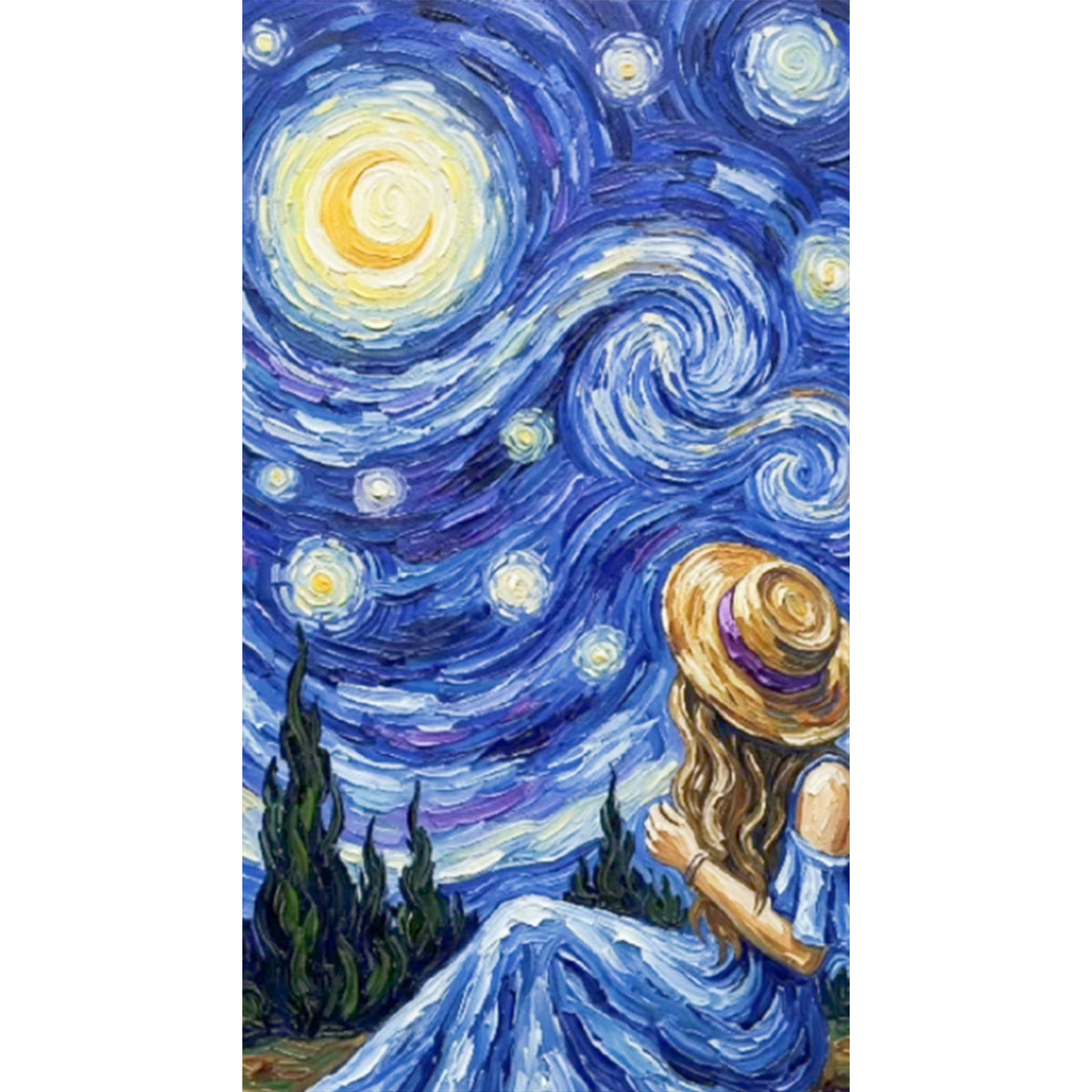 Resting Maiden - Full 11CT Stamped Cross Stitch 40x70CM - Huacan