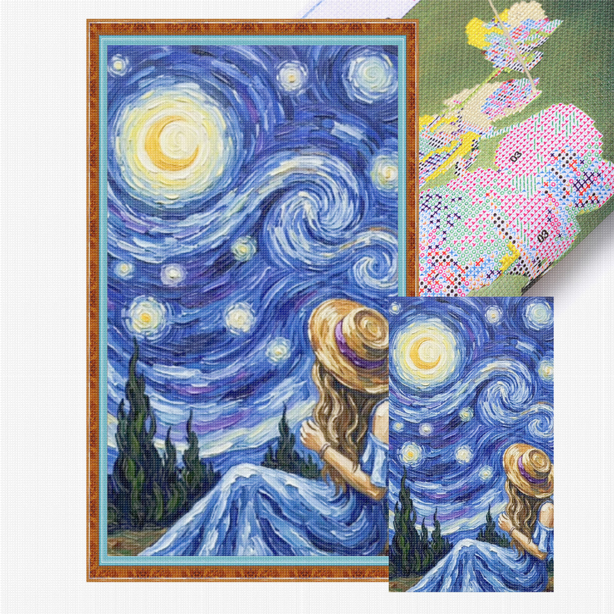 Resting Maiden - Full 11CT Stamped Cross Stitch 40x70CM - Huacan