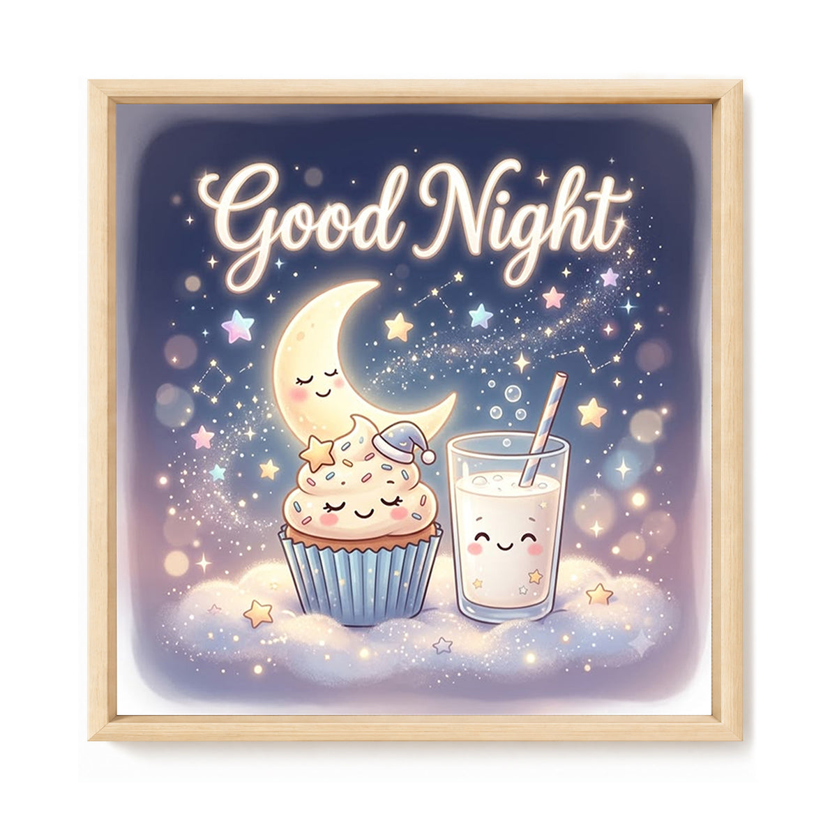 Goodnight Cupcake - Full 11CT Stamped Cross Stitch 40x40CM - Huacan