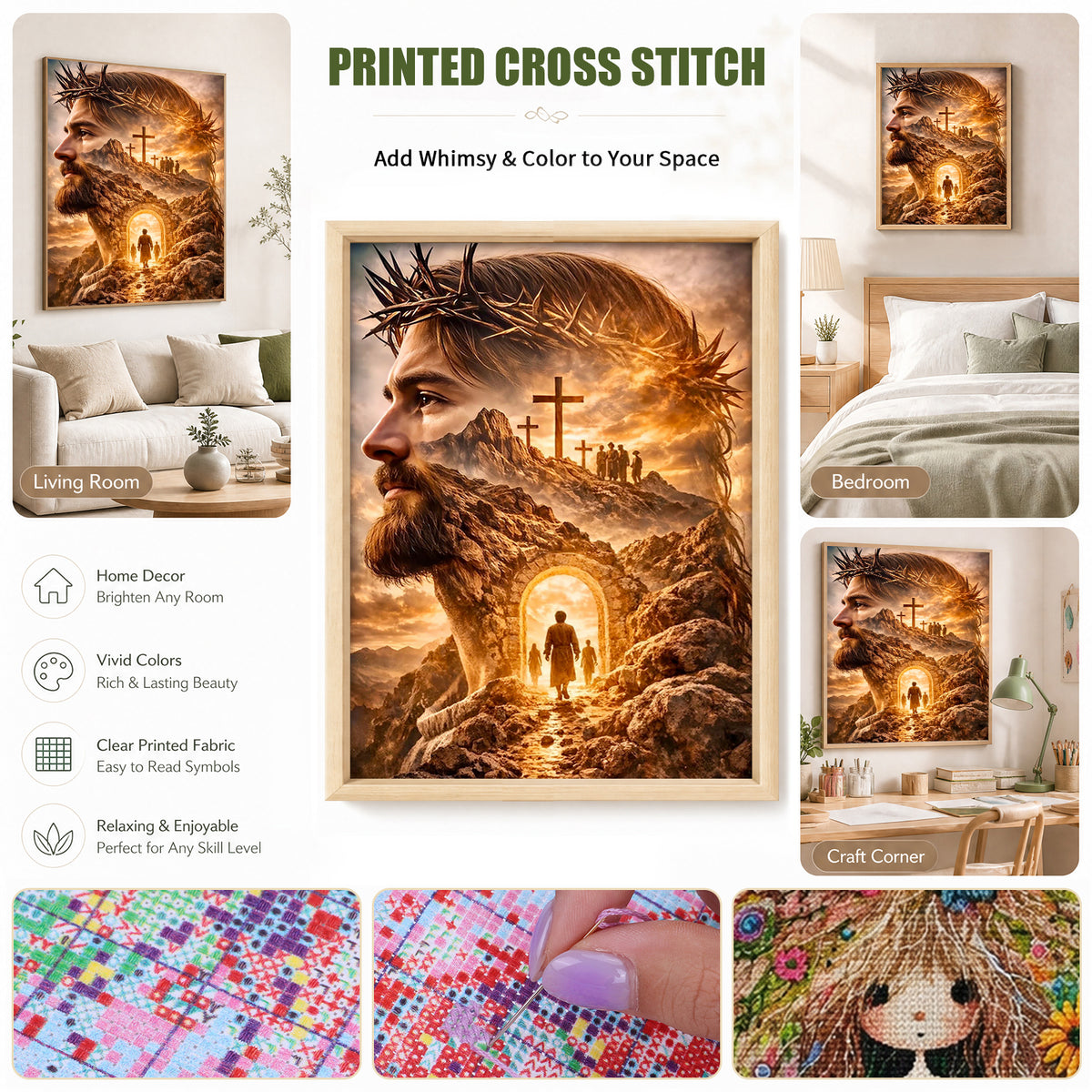 Faith Path - Full 11CT Stamped Cross Stitch 40x55CM - Huacan