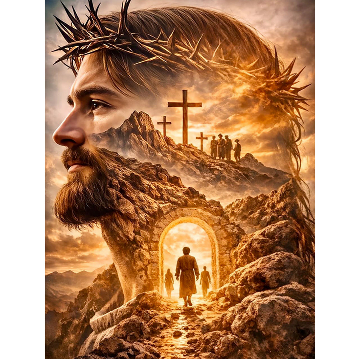 Faith Path - Full 11CT Stamped Cross Stitch 40x55CM - Huacan