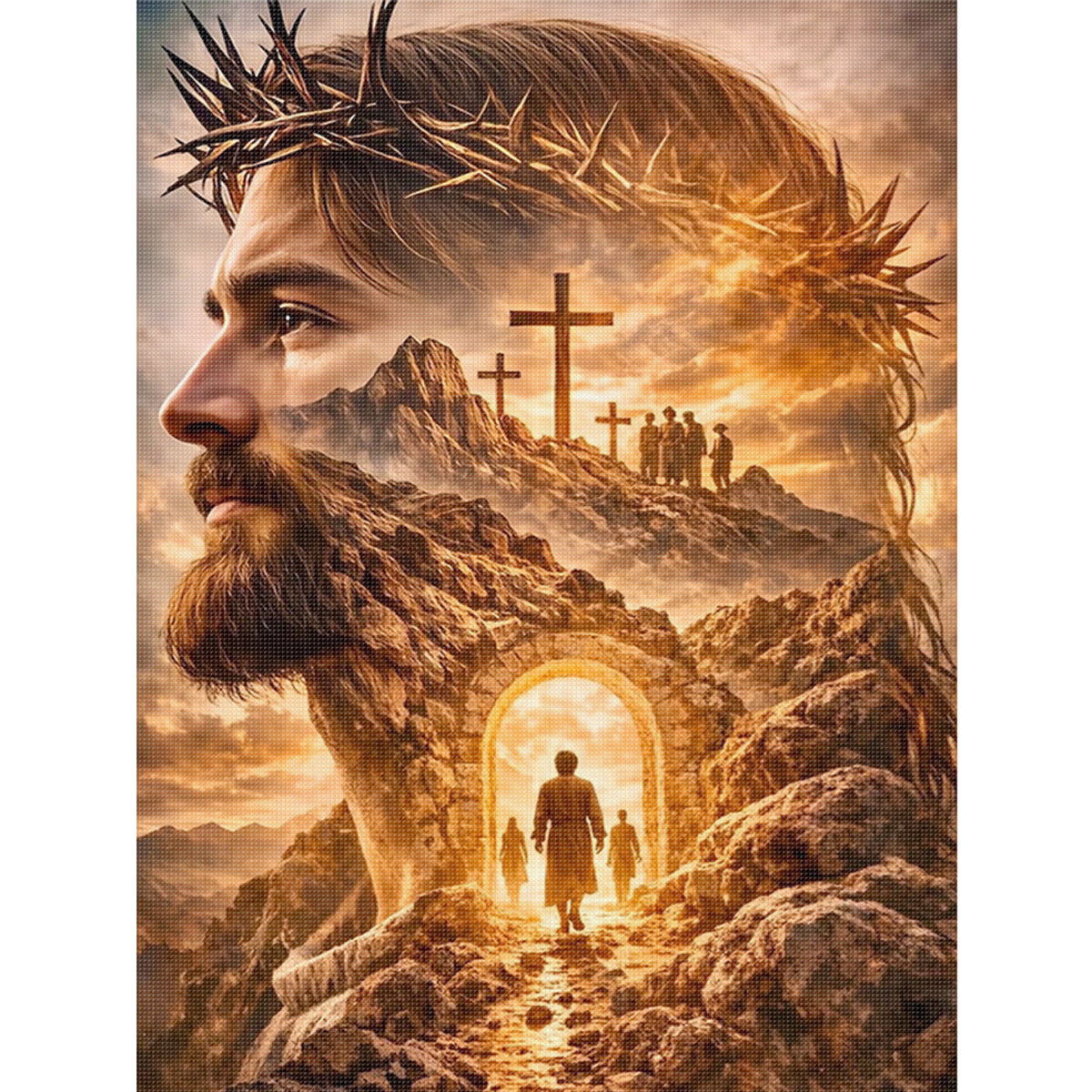 Faith Path - Full 11CT Stamped Cross Stitch 40x55CM - Huacan