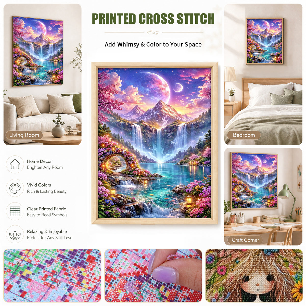 Star Valley - Full 11CT Stamped Cross Stitch 40x53CM - Huacan