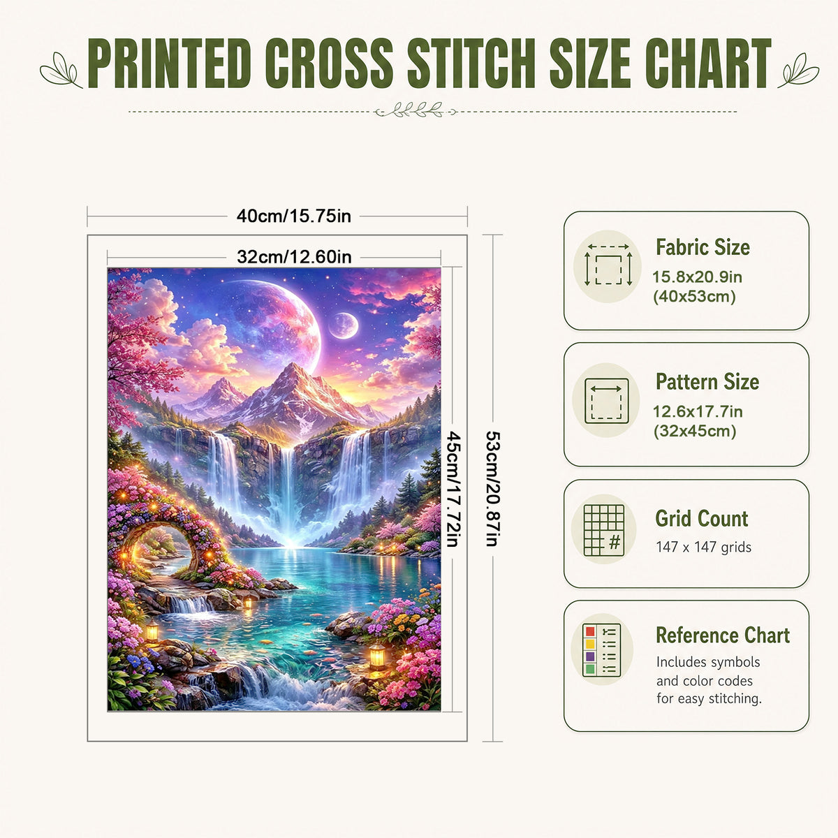 Star Valley - Full 11CT Stamped Cross Stitch 40x53CM - Huacan