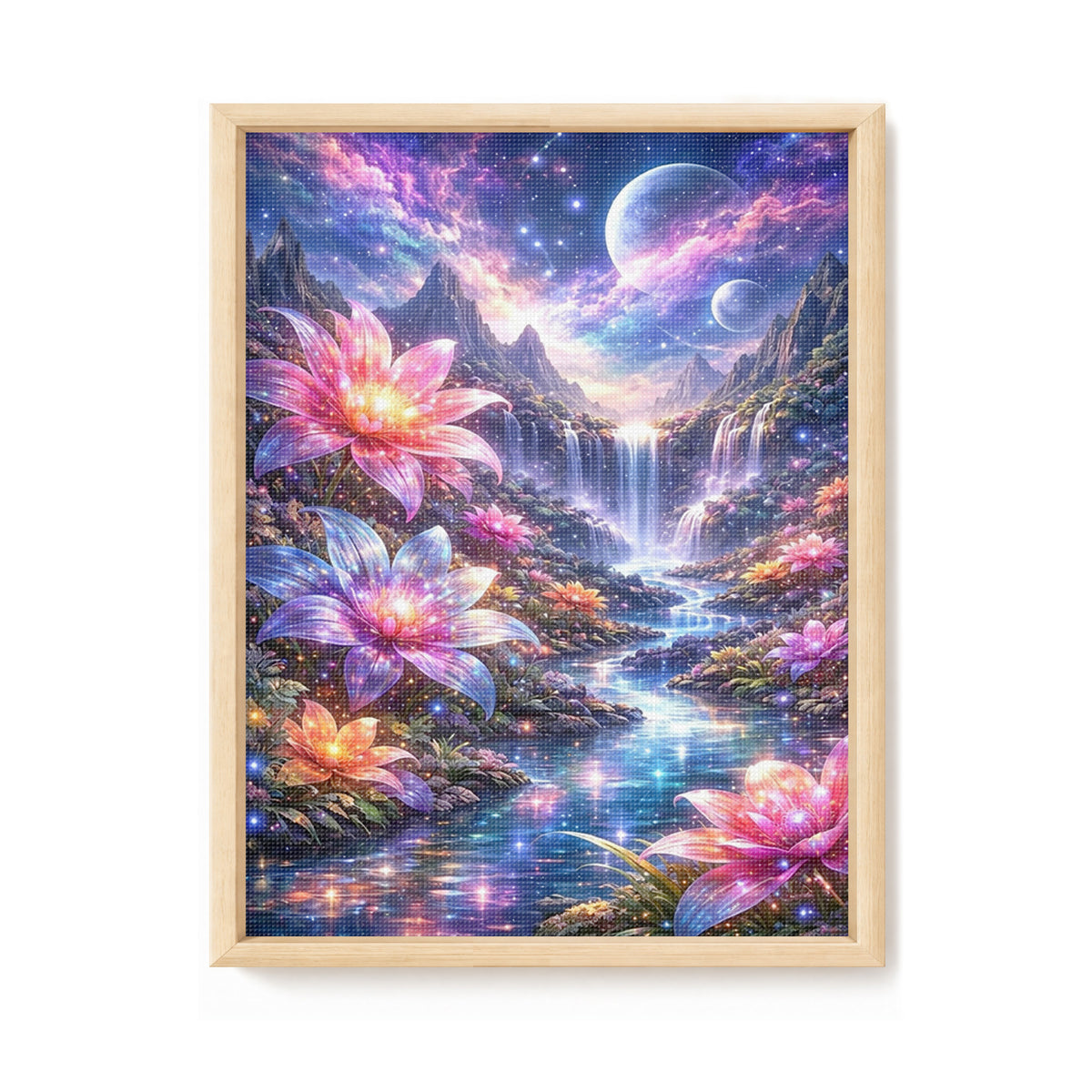 Stellar Lotus - Full 11CT Stamped Cross Stitch 40x53CM - Huacan