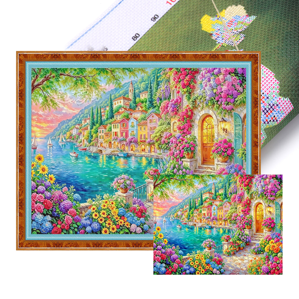 Coastal Cove - Full 14CT Stamped Cross Stitch 50x40CM - Huacan