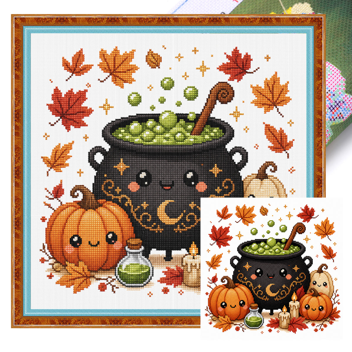 Magic Cauldron - Full 11CT Stamped Cross Stitch 26x26CM - Huacan