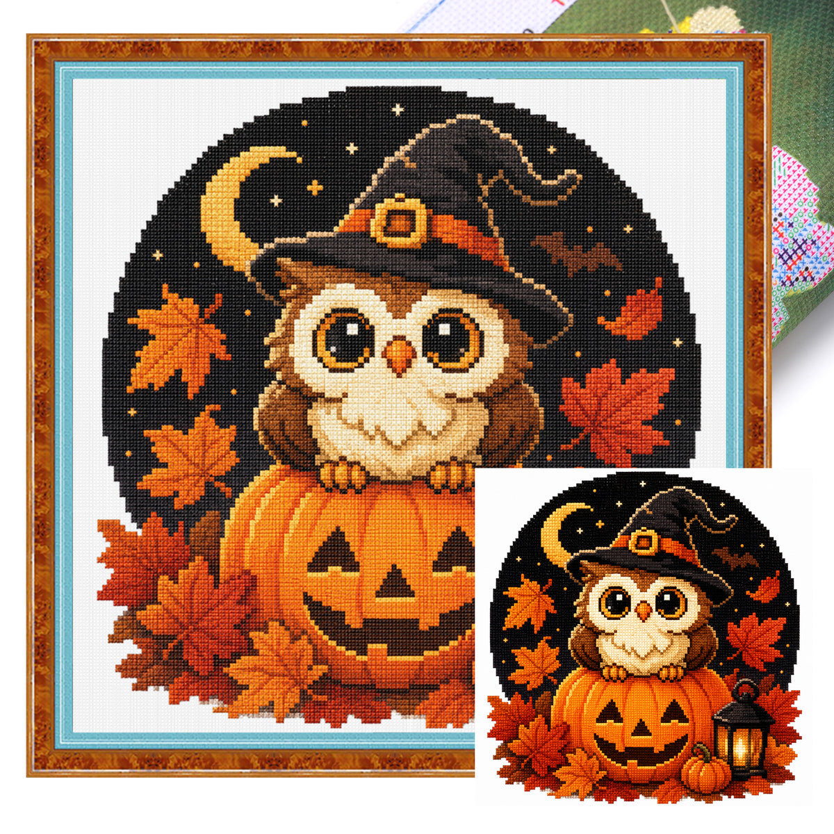 Hexen-Eule - Vollständiges 11CT Stempel-Kreuzstich-Set 26x26CM - Huacan