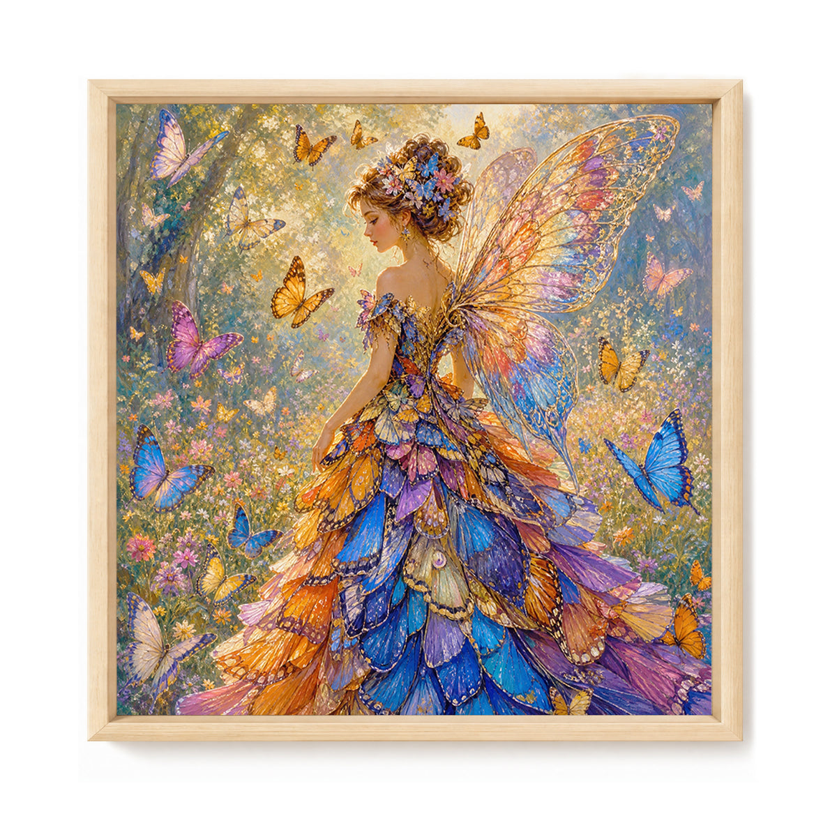Butterfly Fairy - Full 11CT Stamped Cross Stitch 45x45CM - Huacan