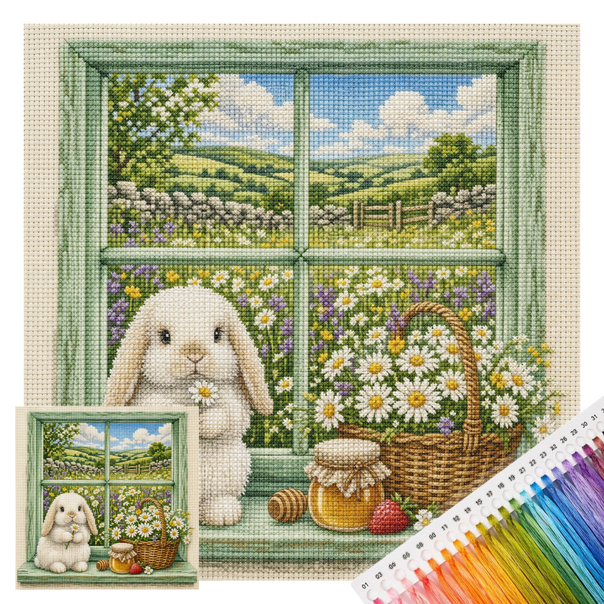 Country - Full 11CT Stamped Cross Stitch 45x45CM - Huacan