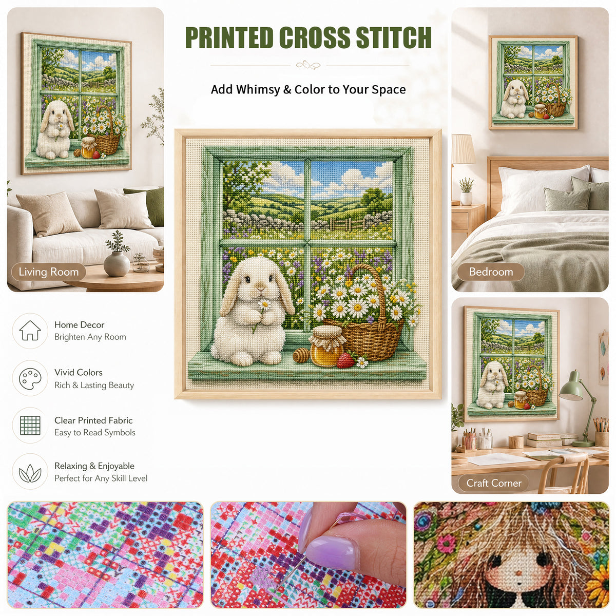 Country - Full 11CT Stamped Cross Stitch 45x45CM - Huacan