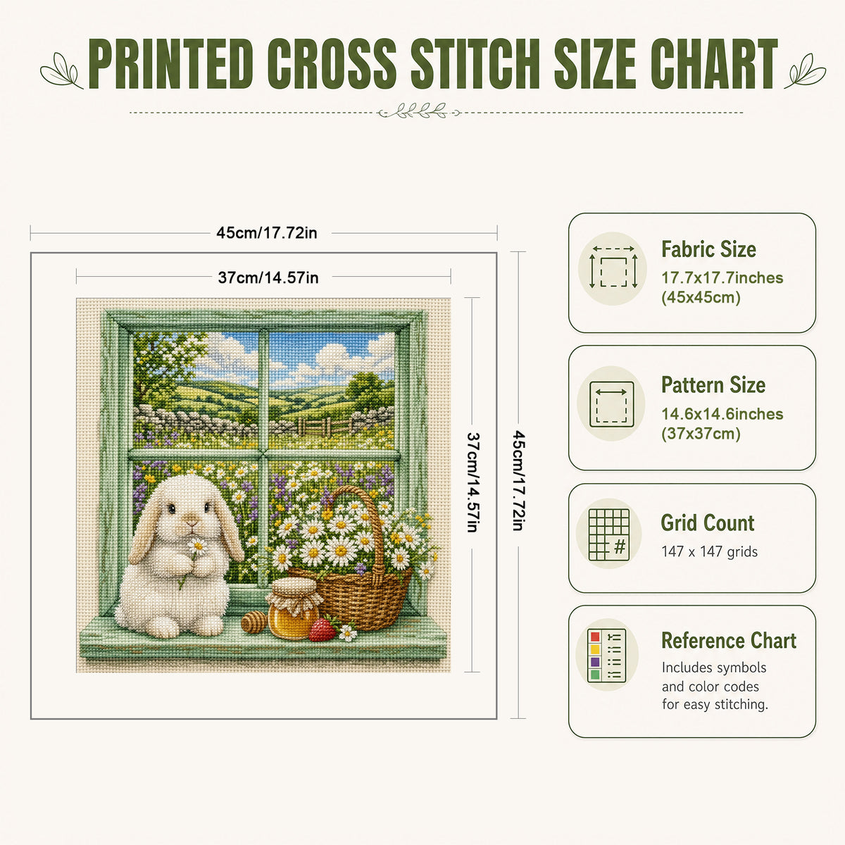 Country - Full 11CT Stamped Cross Stitch 45x45CM - Huacan