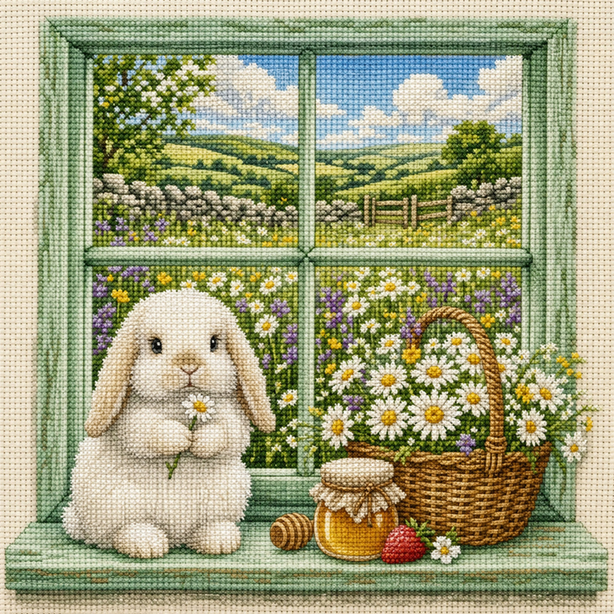 Country - Full 11CT Stamped Cross Stitch 45x45CM - Huacan