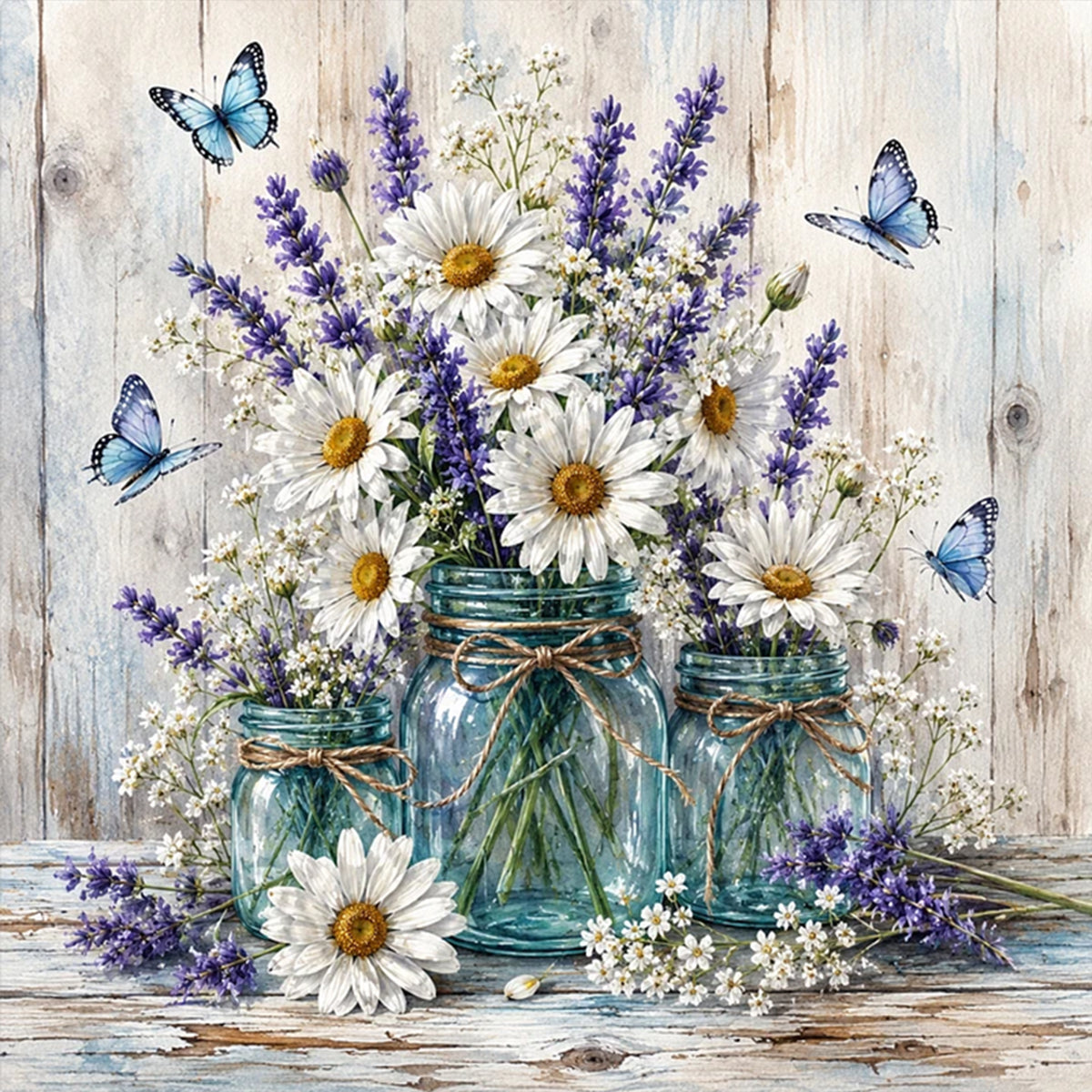 Vase - Full 11CT Stamped Cross Stitch 45x45CM - Yishu