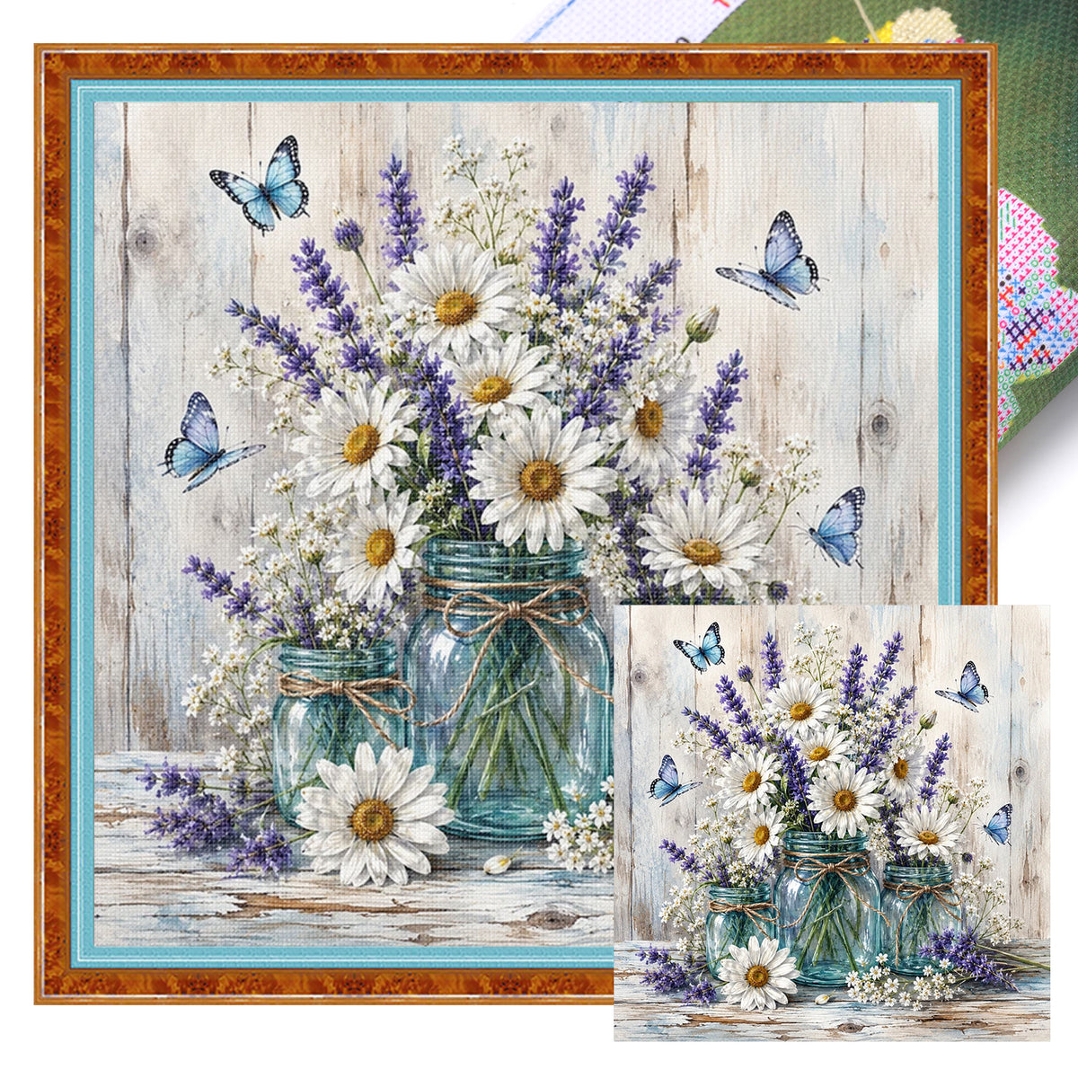 Vase - Full 11CT Stamped Cross Stitch 45x45CM - Yishu