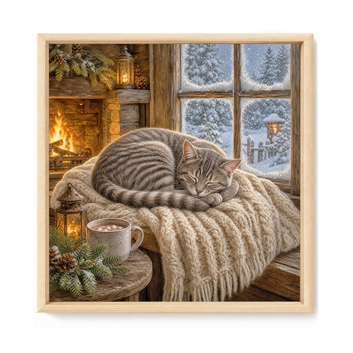 Snow Window - Full 11CT Stamped Cross Stitch 50x50CM - Yishu