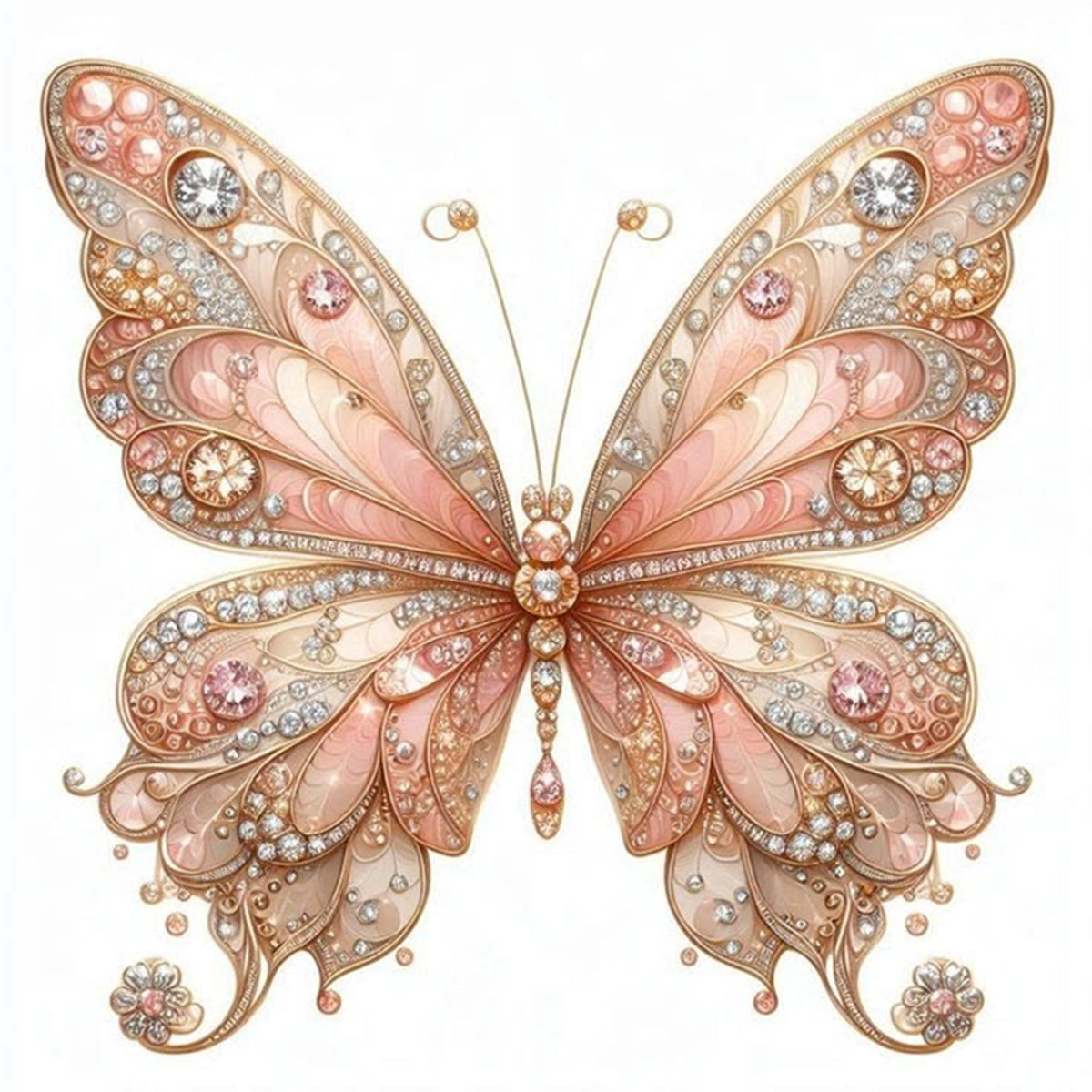 Butterfly - Full 11CT Stamped Cross Stitch 40x40CM - Huacan