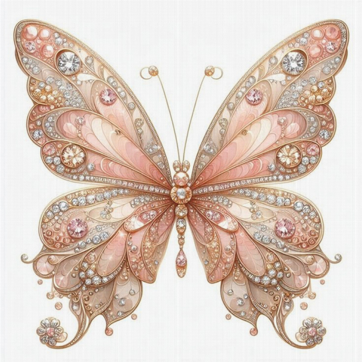 Butterfly - Full 11CT Stamped Cross Stitch 40x40CM - Huacan